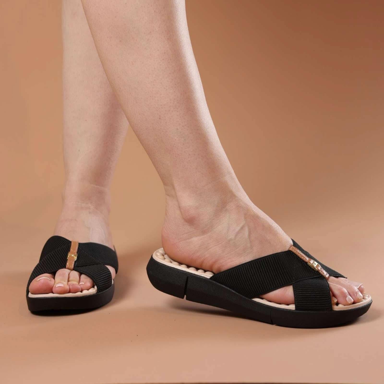 TAMANCO FEMININO MASSAGEADOR EM X - Banana Calçados -